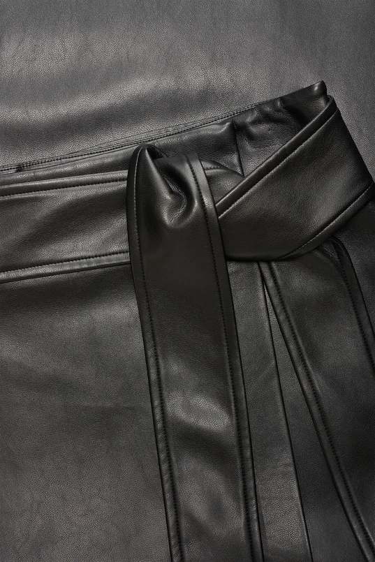Faux-leather rok