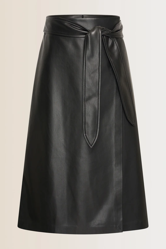 Faux-leather rok
