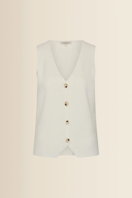 Fijngebreid gilet met knopen