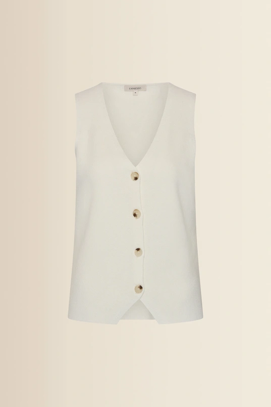 Fijngebreid gilet met knopen