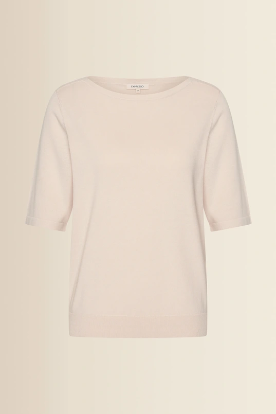 Fijngebreide trui met boothals