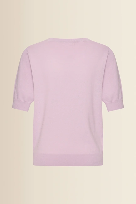 Fijngebreide trui met korte mouwen