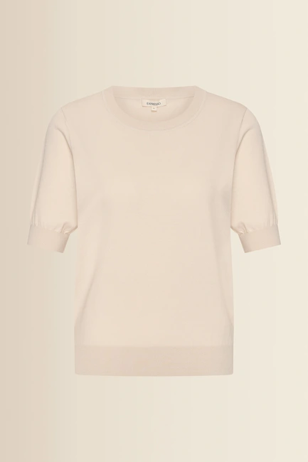 Fijngebreide trui met korte mouwen