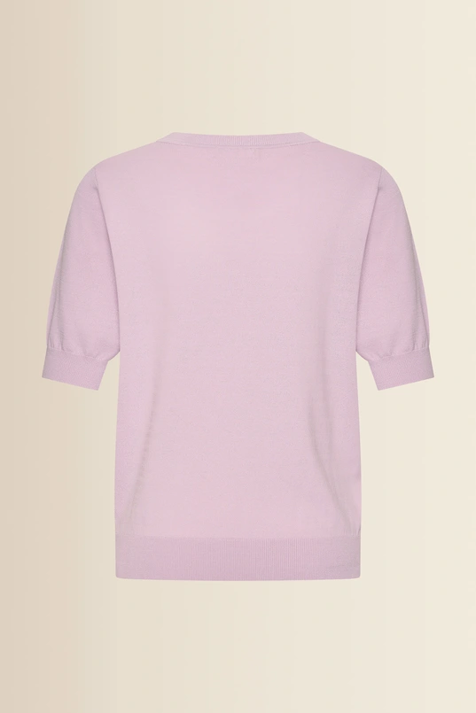 Fijngebreide trui met korte mouwen