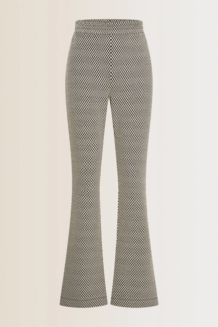 Flared jacquard broek