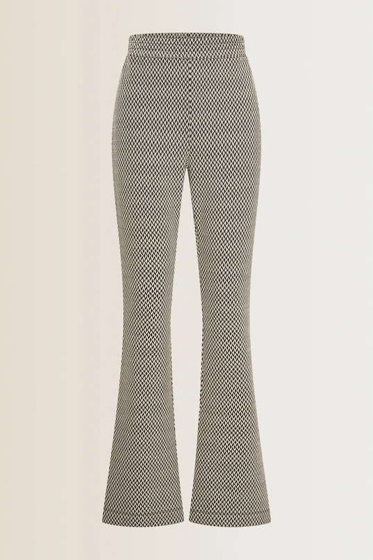 Flared jacquard broek