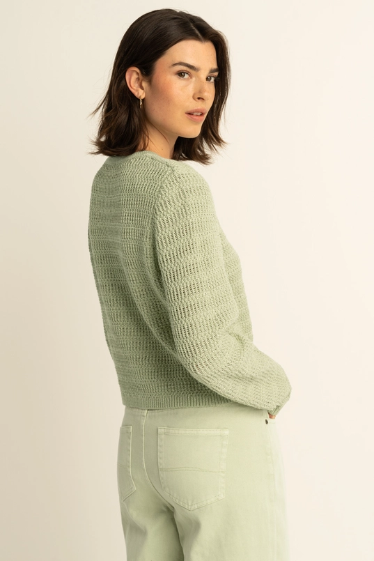 Gebreid vest met knopen