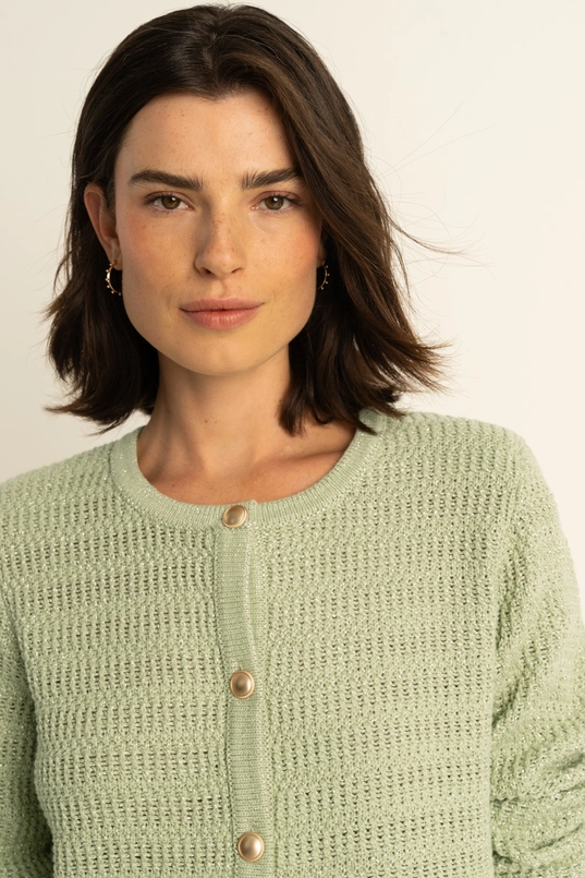 Gebreid vest met knopen