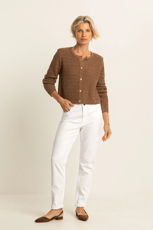 Gebreid vest met knopen