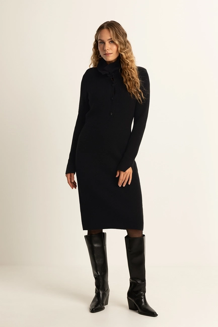 Gebreide jurk met polokraag