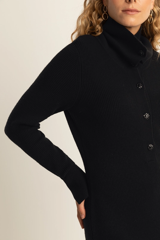 Gebreide jurk met polokraag