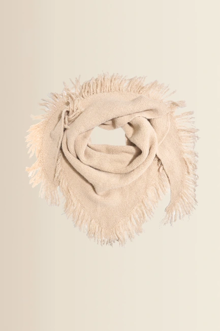 Gebreide shawl met franjes
