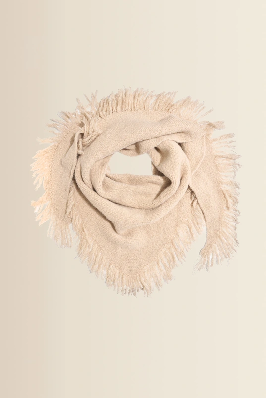 Gebreide shawl met franjes