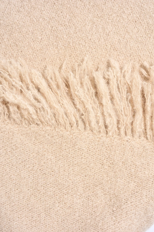 Gebreide shawl met franjes