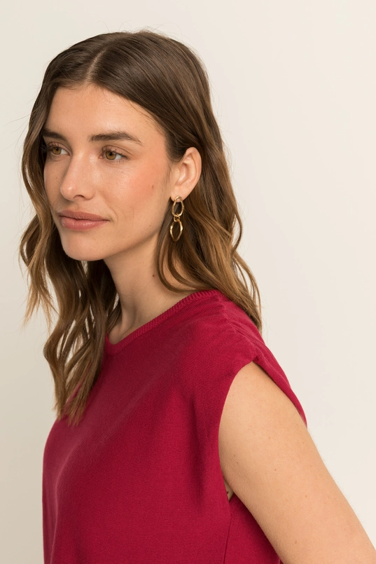 Gebreide spencer met ruchedetails