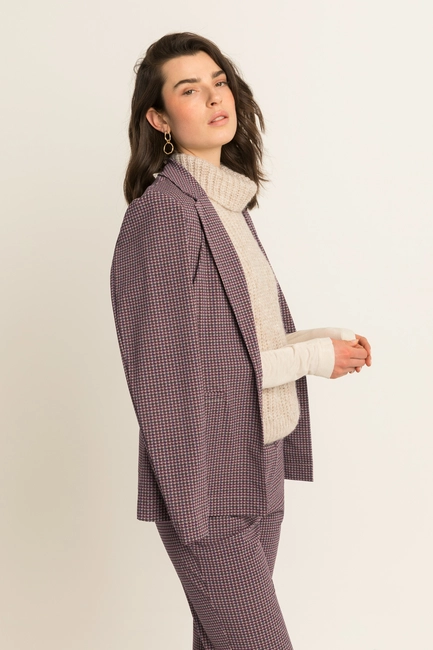 Geruite blazer met reverskraag