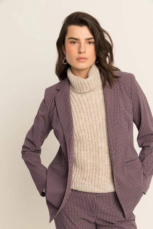 Geruite blazer met reverskraag
