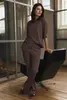 Geruite pantalon met flared pijp