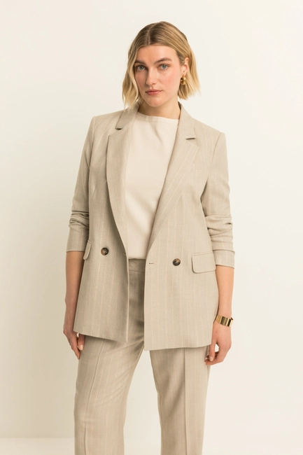 Gestreepte double breasted blazer