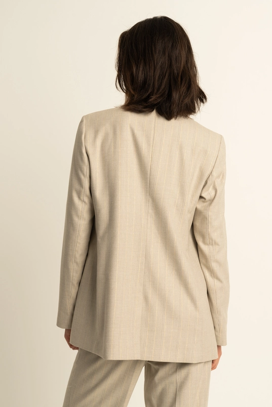 Gestreepte double breasted blazer