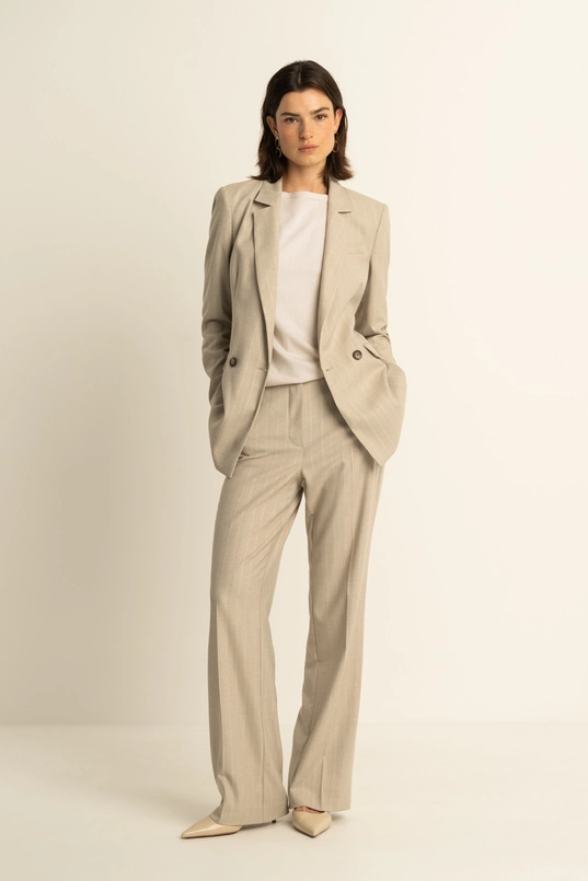 Gestreepte double breasted blazer