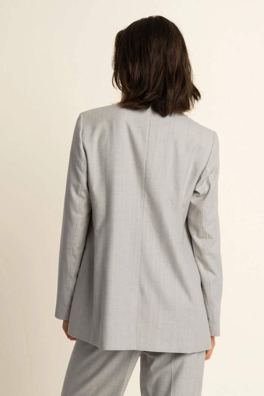 Gestreepte double breasted blazer