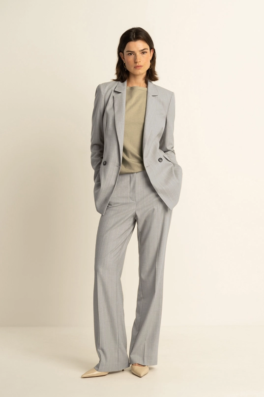 Gestreepte double breasted blazer
