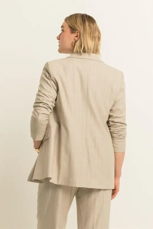 Gestreepte double breasted blazer