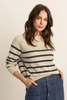 Gestreepte pointelle trui