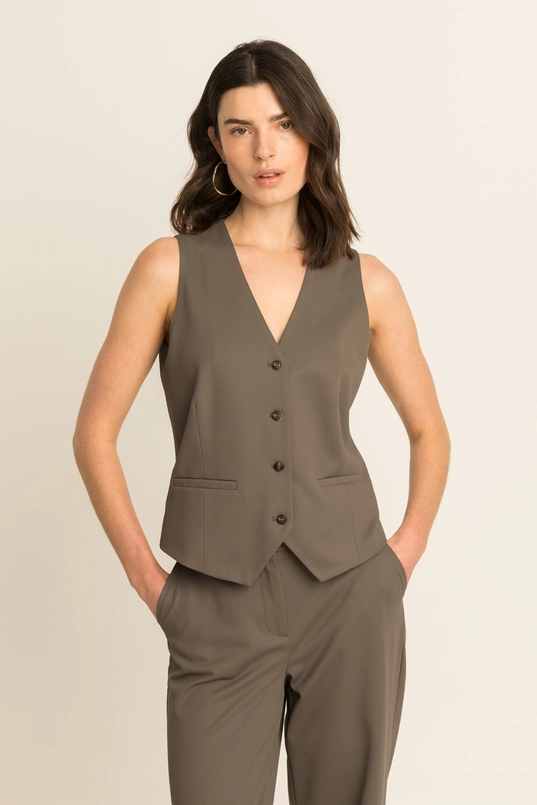 Getailleerd gilet met V-hals
