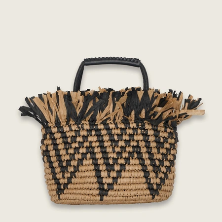 Gevlochten raffia tas