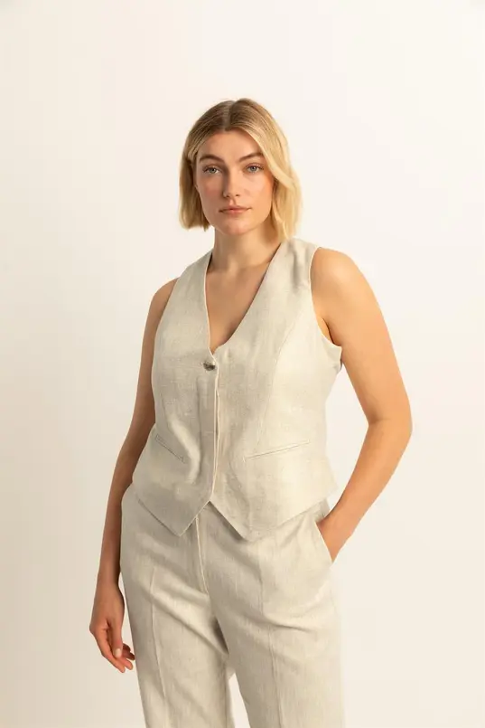 Gilet linnenmix