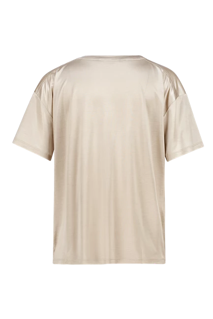 Glanzend V-hals T-shirt