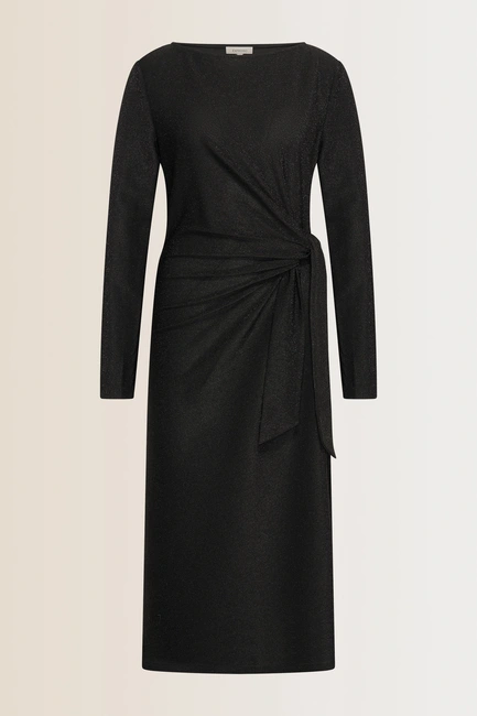 Glitterjurk met knoopdetail