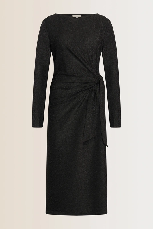 Glitterjurk met knoopdetail