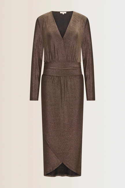 Glitterjurk met V-hals