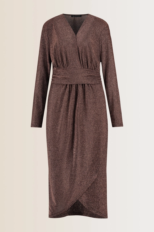 Glitterjurk met V-hals