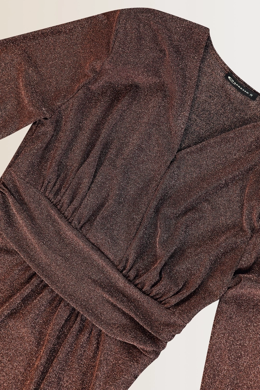 Glitterjurk met V-hals