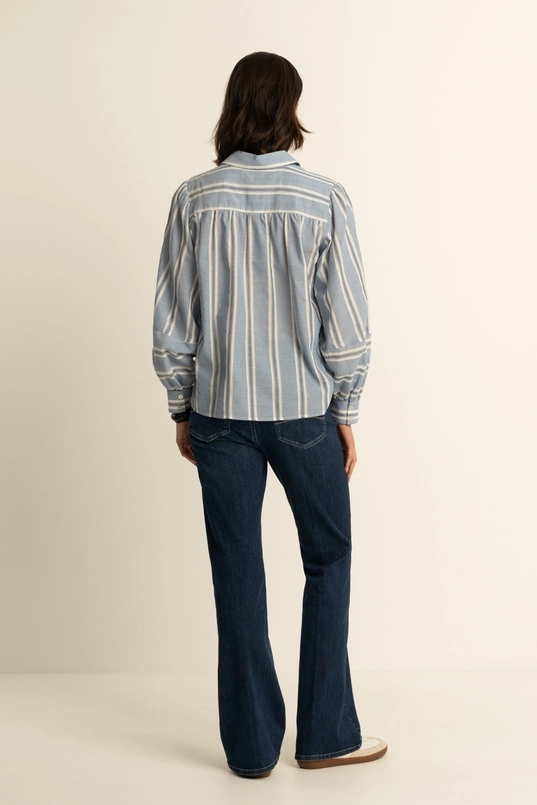 Jacquard gestreepte blouse
