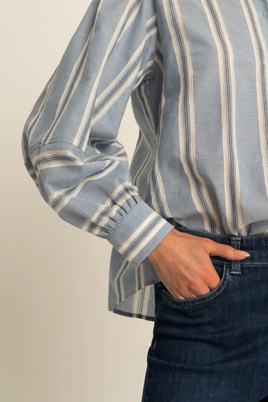 Jacquard gestreepte blouse