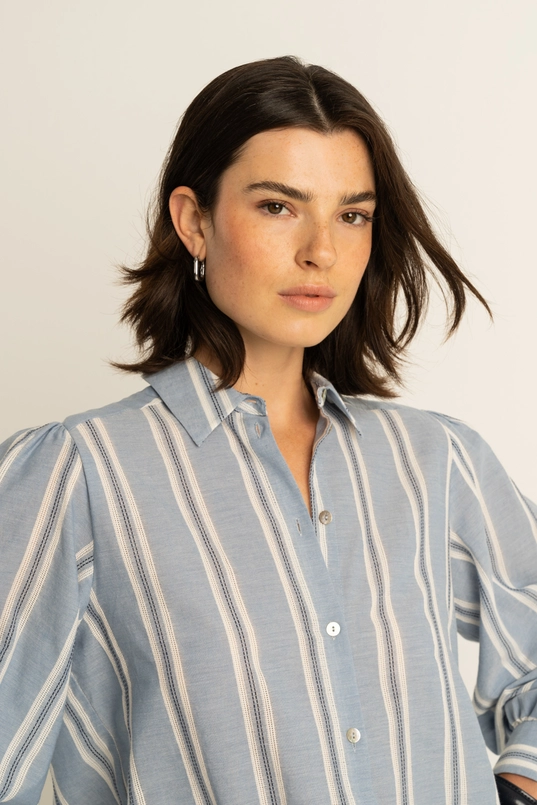 Jacquard gestreepte blouse