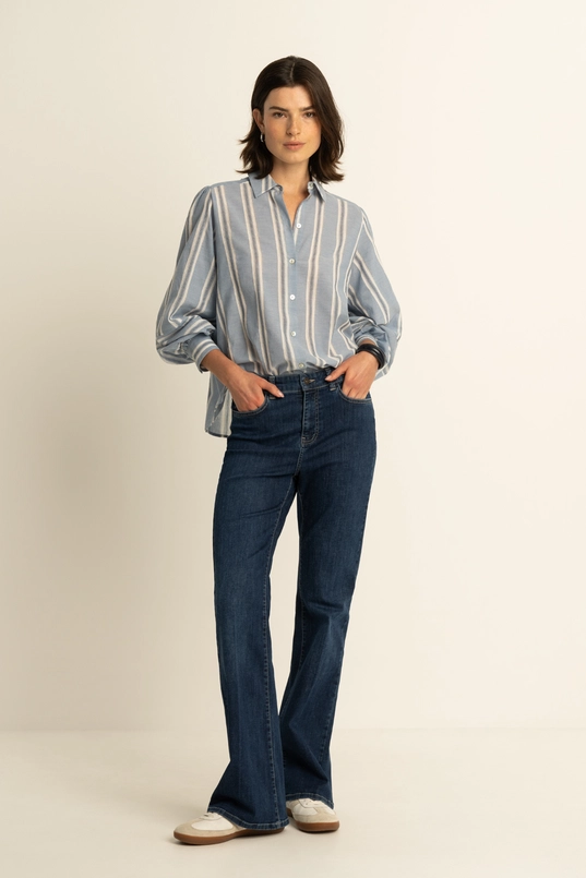 Jacquard gestreepte blouse