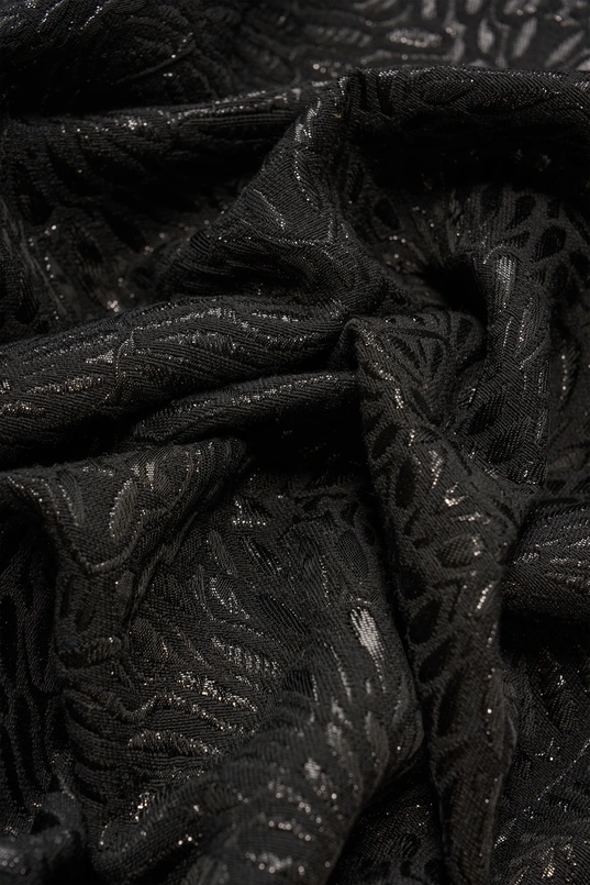 Jacquard jurk met pofmouwen