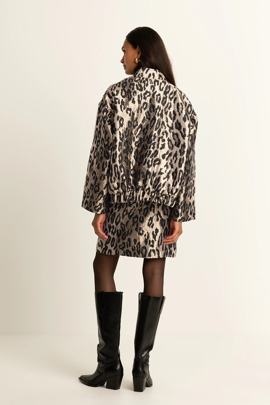 Jacquard rok met luipaardprint