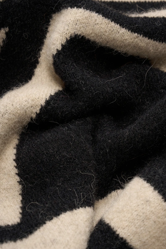 Jacquard vest met ceintuur