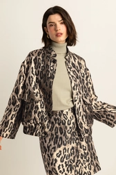 Jaquard jasje met luipaardprint | Expresso