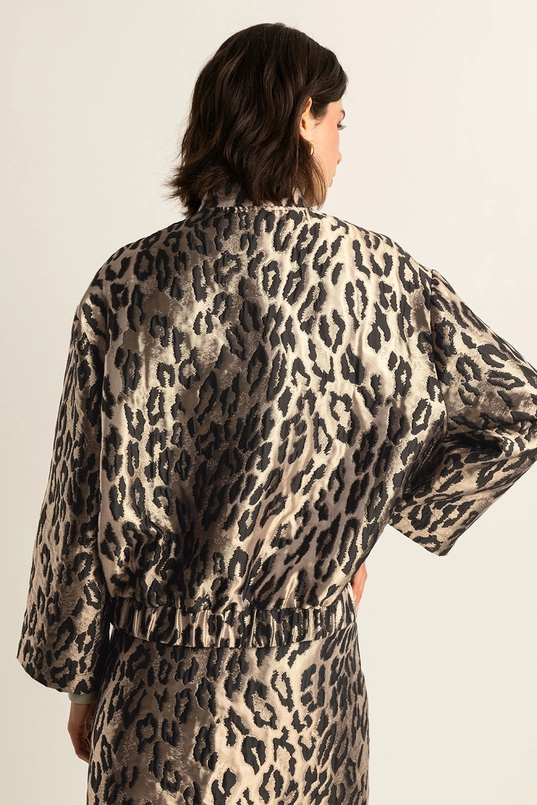 Jaquard jasje met luipaardprint