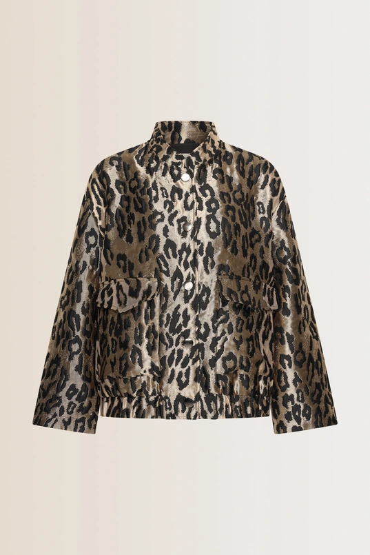 Jaquard jasje met luipaardprint