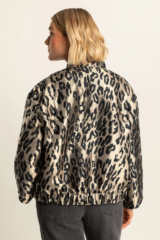 Jaquard jasje met luipaardprint