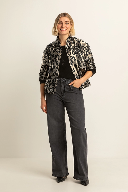 Jaquard jasje met luipaardprint
